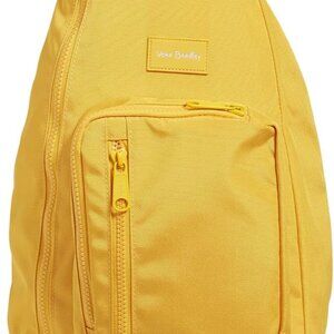 Vera Bradley Recycled Lighten Up Reactive Mini Sling Backpack Goldenrod NEW